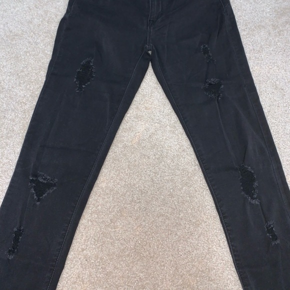 PACSUN Ripped Super Stretch Jeggings in Black - Picture 3 of 4